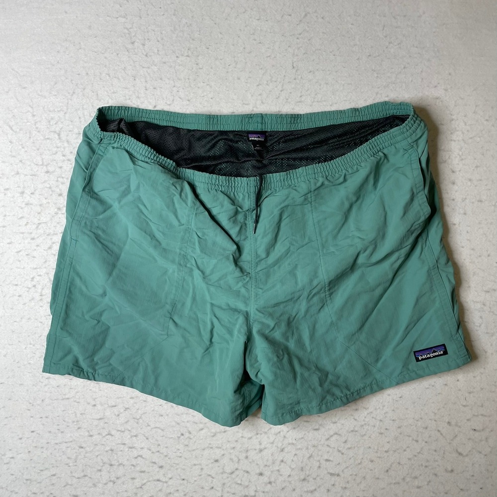 Patagonia Baggies Shorts Mens XL Green 5 Inseam Nylon Mesh Lined Swim Trunks